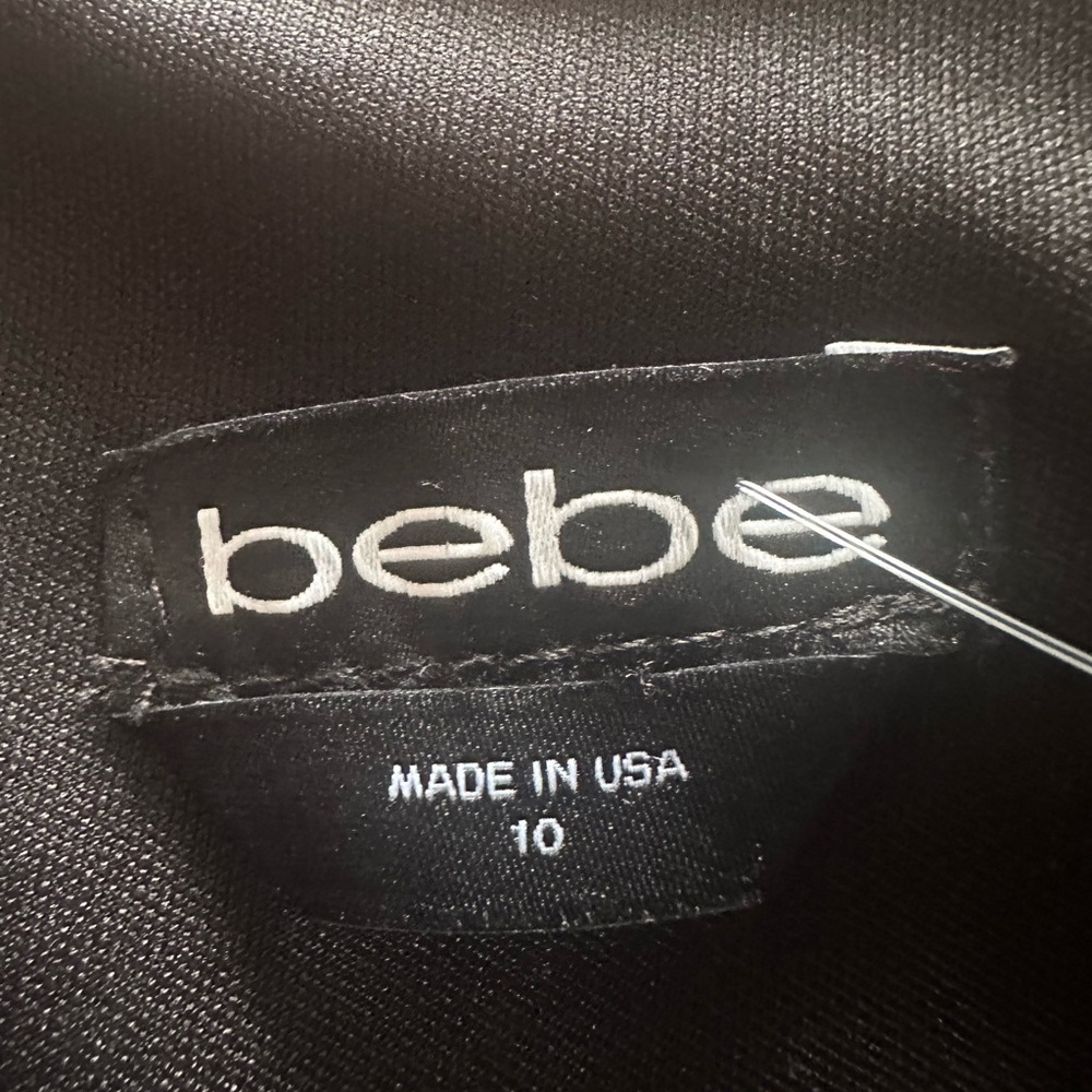 Bebe Sleeveless Feathered-Tail Cocktail Dress Size 10 - Picture 11 of 12